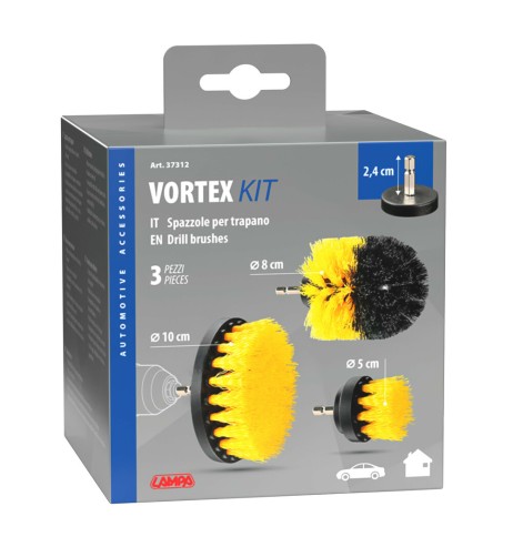 Set 3 spazzole pulizia per trapano