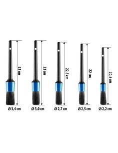 Set 5 pennelli professionali per detailing auto 2