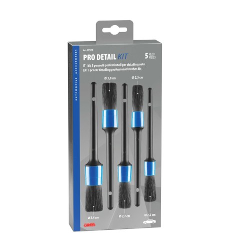 Set 5 pennelli professionali per detailing auto