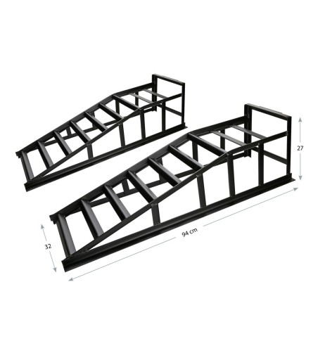 Set 2pz rampe in acciaio per sollevamento veicoli