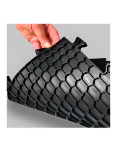 1pz Piastrella in pvc antiscivolo pavimento 500x500x8mm Nero 2