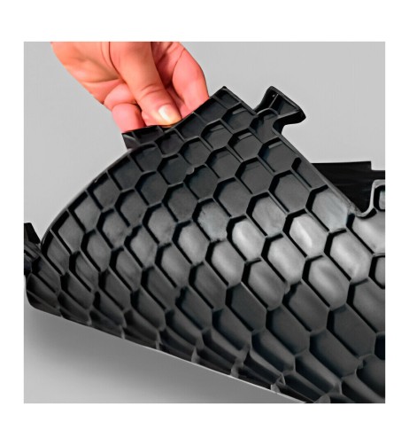 1pz Piastrella in pvc antiscivolo pavimento 500x500x8mm Nero