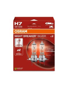 Coppia lampade alogene H7 12V 55W Osram Night Breaker Silver