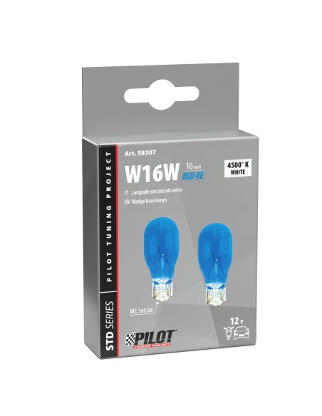 Coppia lampadine alogene Blu Xe T10 W2 1x9 5d W16W 12V