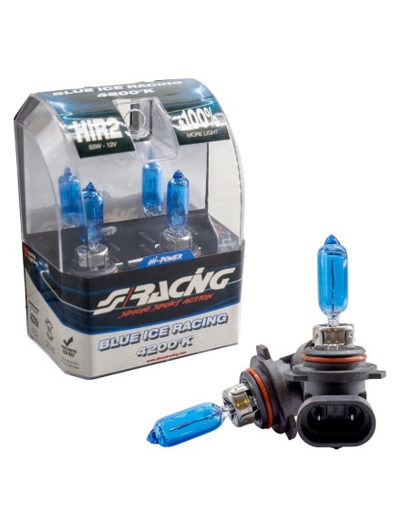 Kit 2 lampadine alogene HIR2 9012 4200K Blue Ice Racing luce bianco ghiacci