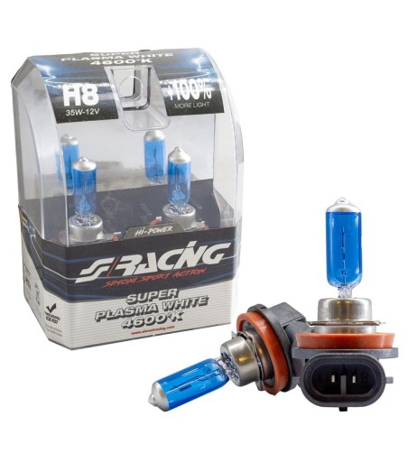 Kit 2 lampadine alogene H8 35W plasma 4600K Super Plasma White Simoni Racin