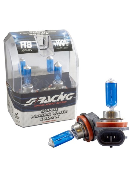 Kit 2 lampadine alogene H8 35W plasma 4600K Super Plasma White Simoni Racin
