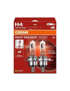 Coppia lampade alogene H4 12V 60 55W Osram Night Breaker Silver