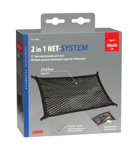 Doppia rete fermacarichi elasticizzata 80x60cm