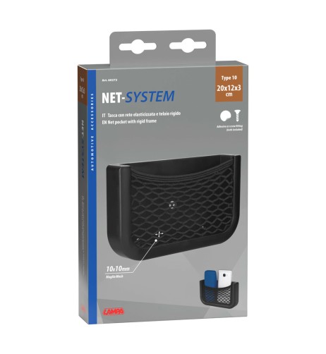 Tasca con rete elasticizzata e telaio rigido 20x12cm