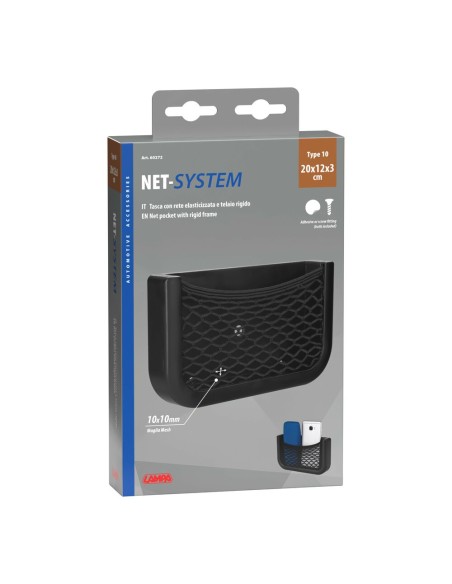 Tasca con rete elasticizzata e telaio rigido 20x12cm