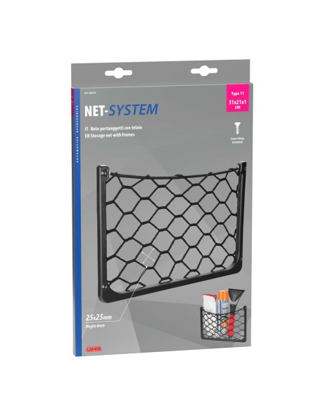 Tasca con rete elasticizzata e telaio 31x21cm