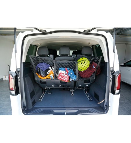 Rete portaoggetti per bagagliaio con 3 tasche 100x39cm