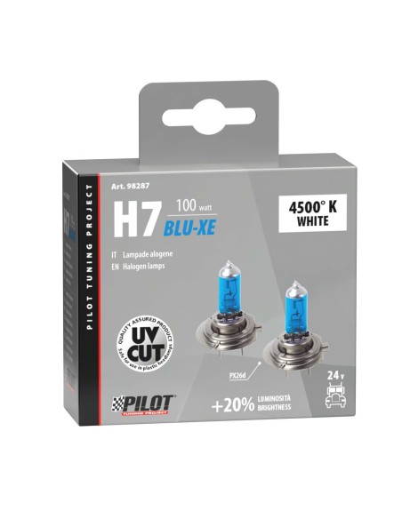 Kit 2 lampadine alogene 24V H7 PX26d 100W ultra bianco camion