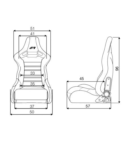 Sedile sportivo reclinabile Simoni Racing Jody riscaldato in pelle e vellut