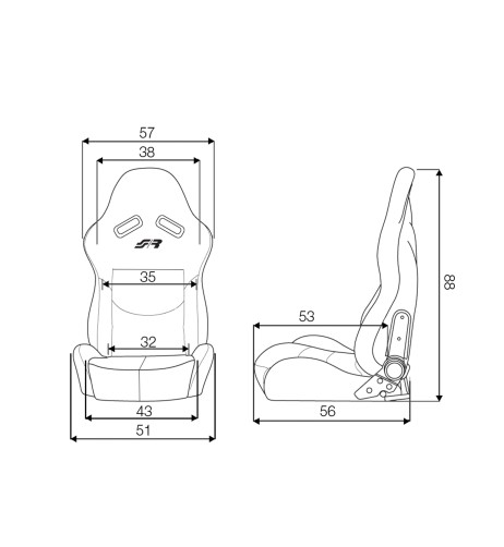 Sedile sportivo reclinabile Simoni Racing Kimi in velluto e tessuto