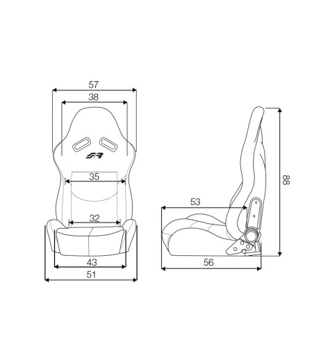 Sedile sportivo reclinabile Simoni Racing Kimi in velluto e tessuto