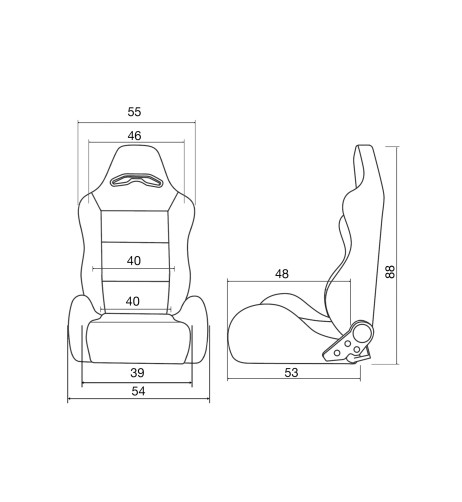 Sedile sportivo reclinabile ribaltabile Simoni Racing Miky red velluto ross