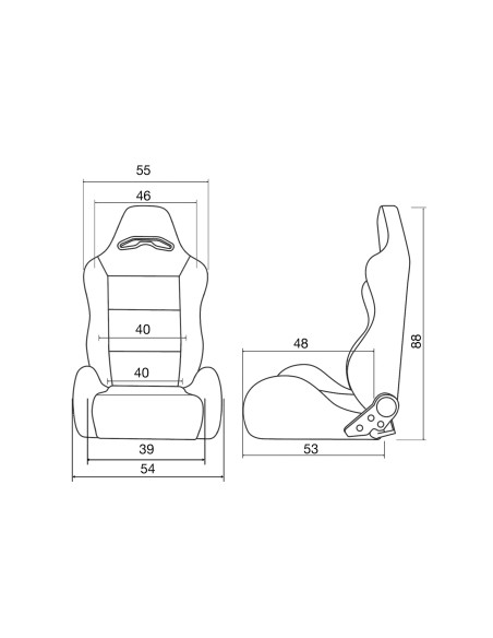 Sedile sportivo reclinabile ribaltabile Simoni Racing Miky red velluto ross