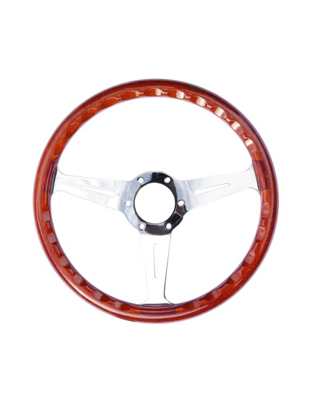 Volante look legno 350mm razze cromate Simoni Racing RESIA