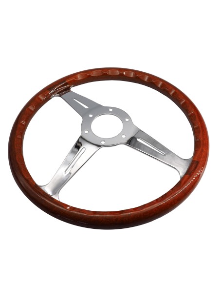 Volante look legno 350mm razze cromate Simoni Racing RESIA