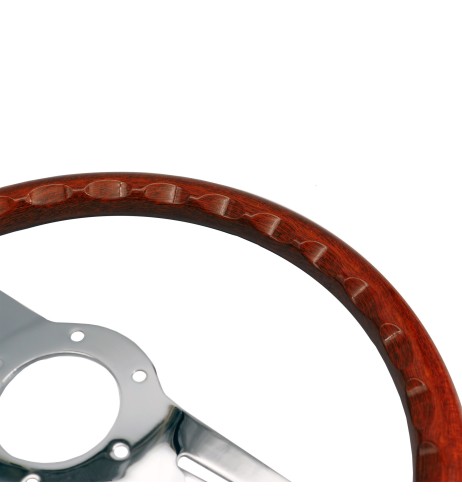 Volante look legno 350mm razze cromate Simoni Racing RESIA