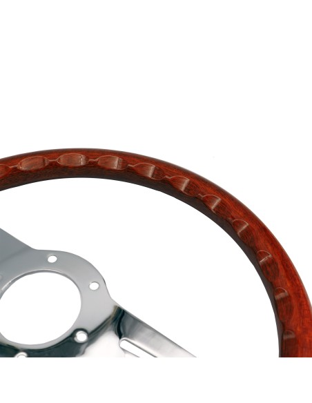 Volante look legno 350mm razze cromate Simoni Racing RESIA
