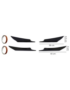 Kit 4 alette canards aerodinamiche per paraurti ABS nero 2