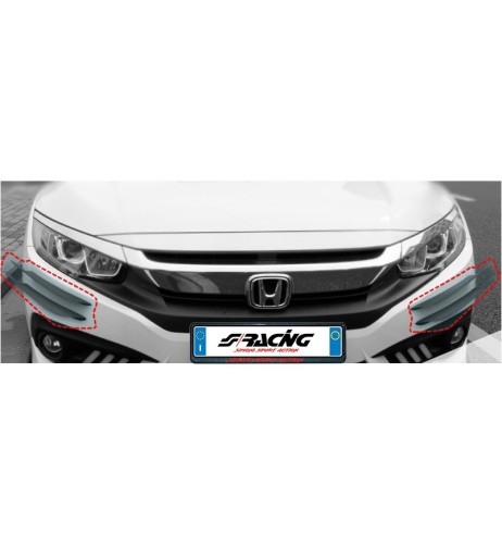 Kit 4 alette canards aerodinamiche per paraurti ABS nero