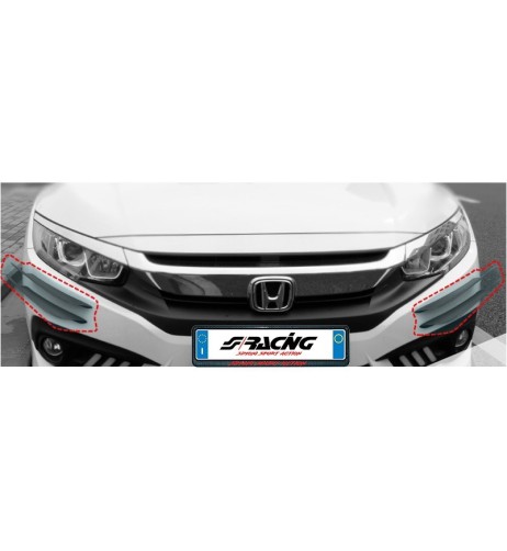 Kit 4 alette canards aerodinamiche per paraurti ABS nero