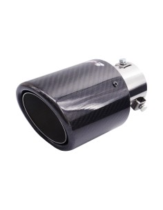 Terminale scarico universale carbonio singolo rotondo inclinato 38 64mm TRX