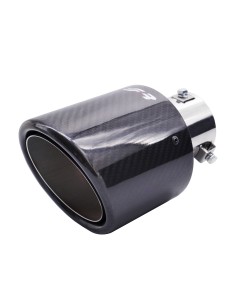 Terminale scarico universale carbonio singolo rotondo inclinato 38 64mm TRX