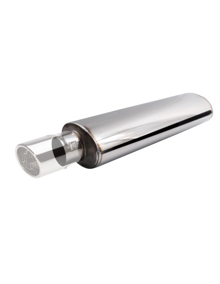Silenziatore universale inox grezzo uscita rotonda 61mm ESR6