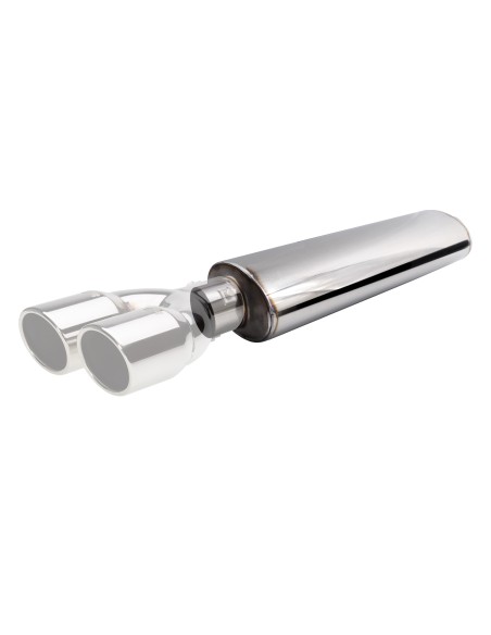 Silenziatore universale inox grezzo uscita rotonda 61mm ESR6