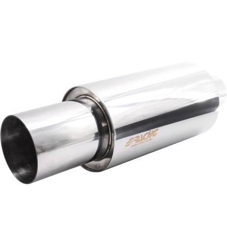 Marmitta universale inox lucido uscita rotonda 60mm ESR088