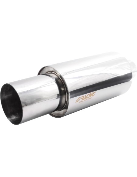 Marmitta universale inox lucido uscita rotonda 60mm ESR088