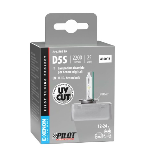 Lampada HID xenon D5S ricambio 4300K omologata