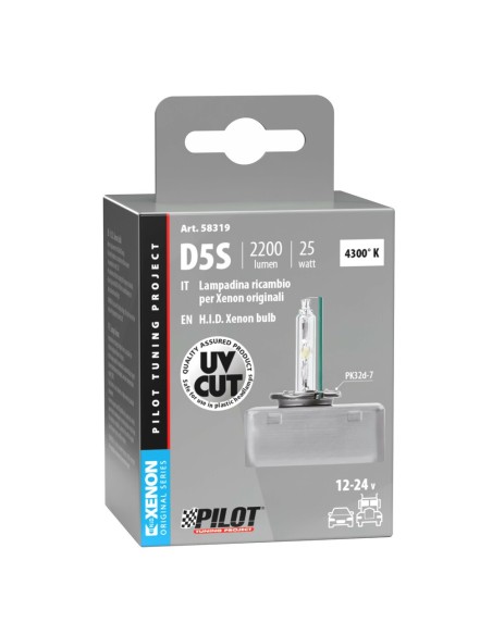 Lampada HID xenon D5S ricambio 4300K omologata