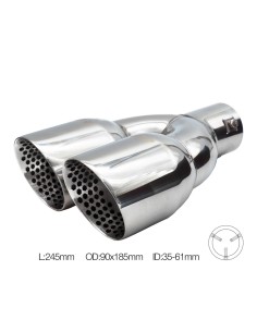 Terminale scarico inox rotondo doppio inclinato 35 61mm TRX 113 2