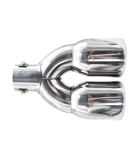 Terminale scarico inox rotondo doppio inclinato 35 61mm TRX 113