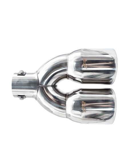 Terminale scarico inox rotondo doppio inclinato 35 61mm TRX 113