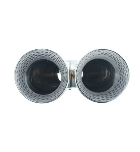 Terminale scarico inox rotondo doppio inclinato 35 61mm TRX 113