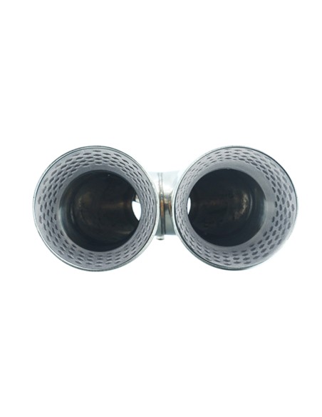 Terminale scarico inox rotondo doppio inclinato 35 61mm TRX 113