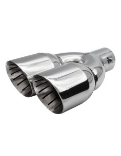 Terminale scarico inox rotondo doppio inclinato 35 61mm TRX 114