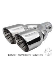 Terminale scarico inox rotondo doppio inclinato 35 61mm TRX 114 2