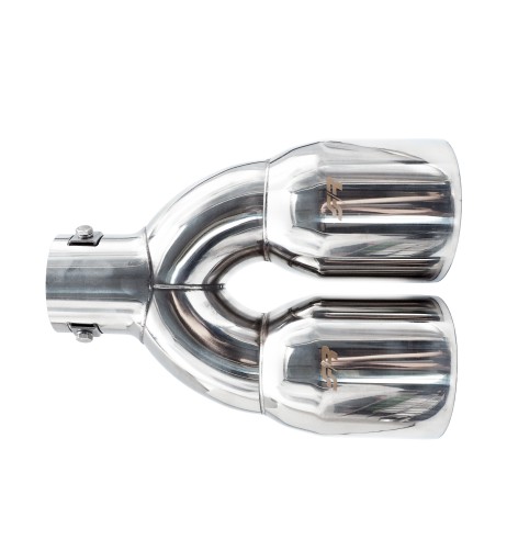 Terminale scarico inox rotondo doppio inclinato 35 61mm TRX 114