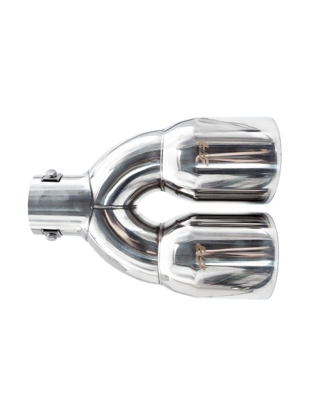 Terminale scarico inox rotondo doppio inclinato 35 61mm TRX 114