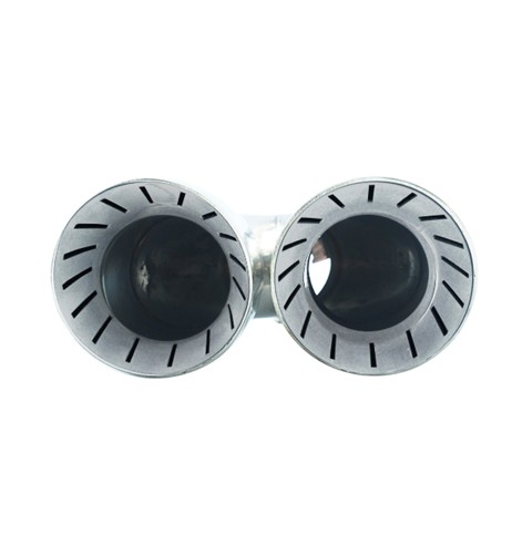 Terminale scarico inox rotondo doppio inclinato 35 61mm TRX 114