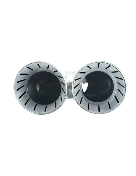 Terminale scarico inox rotondo doppio inclinato 35 61mm TRX 114