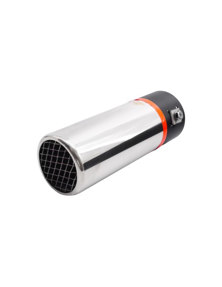 Terminale scarico universale inox rotondo singolo dritto 37 58mm TRX 116